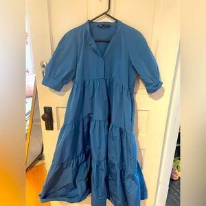 Colbalt blue Zara layered ruffle dress